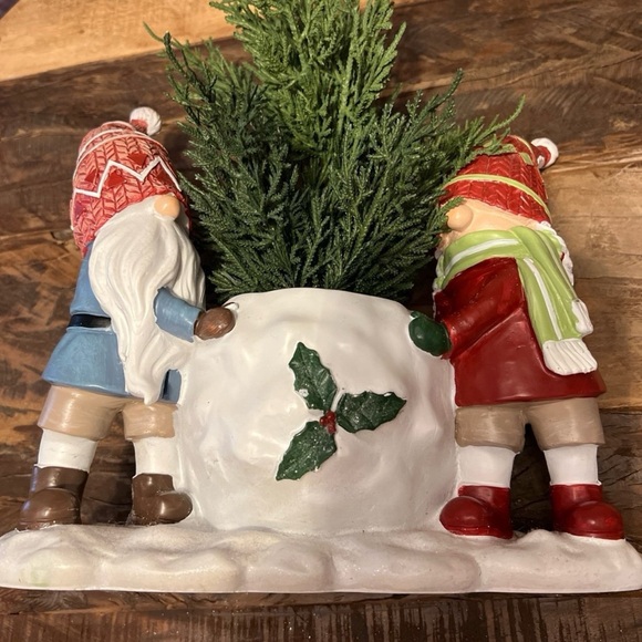 Christmas Holiday Gnome Planter with Pine Tree, Decor - Picture 11 of 12